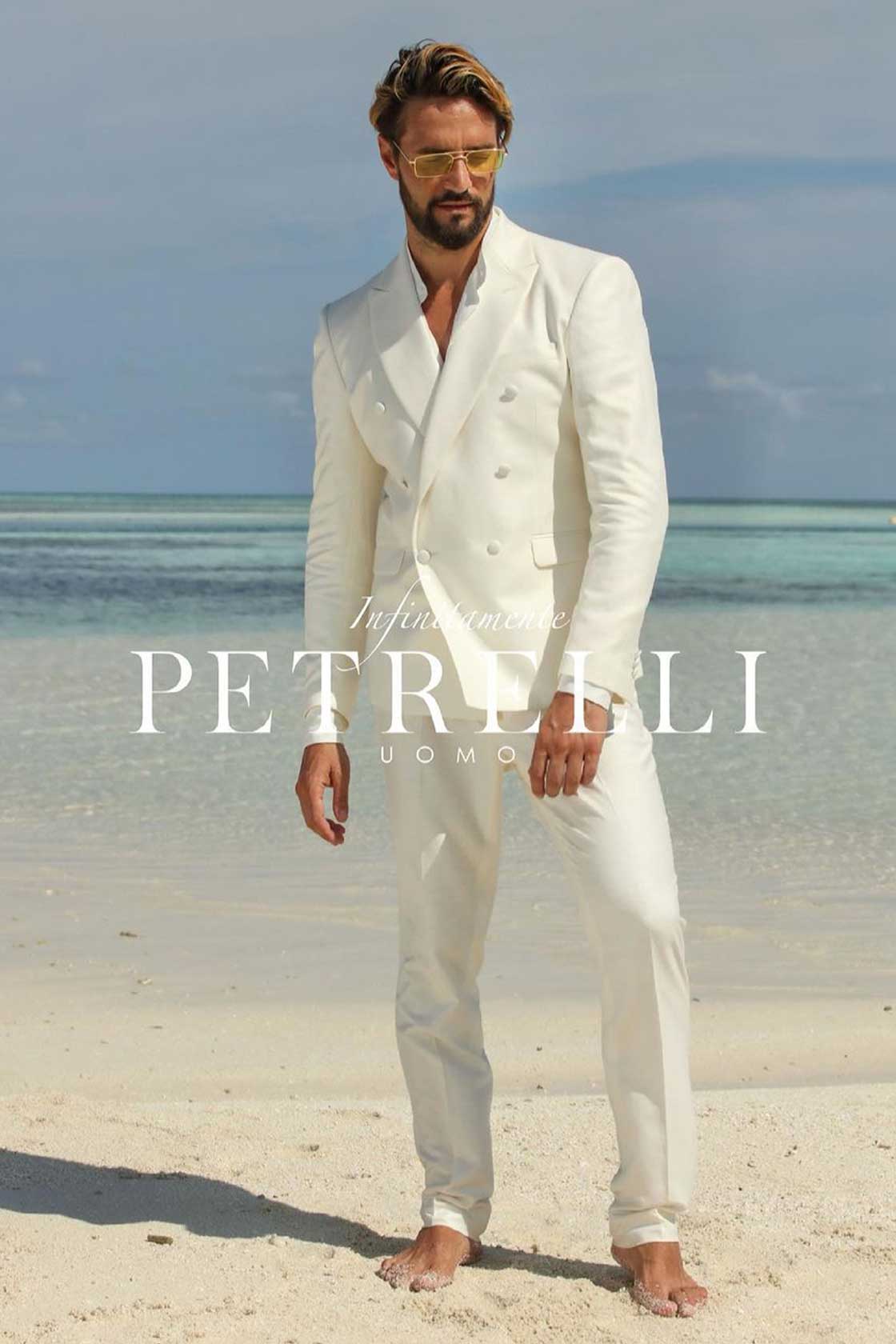 Featured image for “Herrenmode Petrelli | Anzug Summer Line White-2”